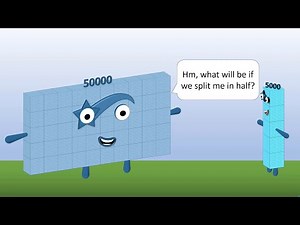 Numberblock 50000 splits in half!