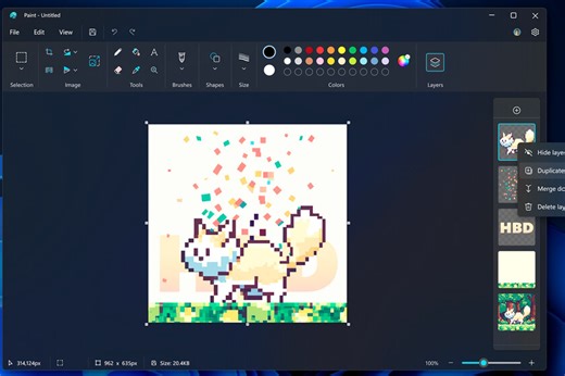 Paint quiere ser el nuevo Photoshop: Microsoft ya está trabajando en el soporte de capas y transparencias para su editor de imágenes