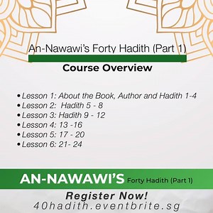 Learn the foundational 40 Hadiths integral to our faith, collated by Imam Nawawi, a religious reformer who redefined and revived the Sunnah. Register NOW at: https://40Hadith.eventbrite.sg _ #SimplyIslam #SimplyIslamsg #Islam #Muslim #ImamNawawi #40Hadith #Hadith | SimplyIslam.sg