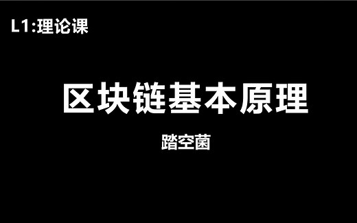 L1理论课：区块链基本原理