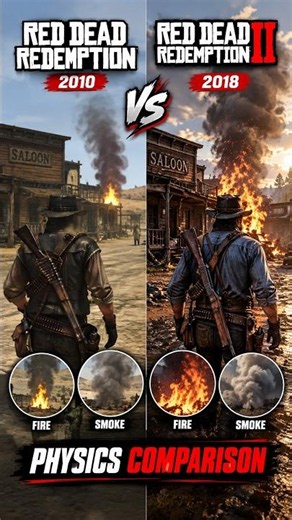 RDR1 vs RDR2 — Physics Have Come a LONG Way! 🤯🔥#shorts #ytshorts #youtubeshorts #rdr #rdr2 #yt