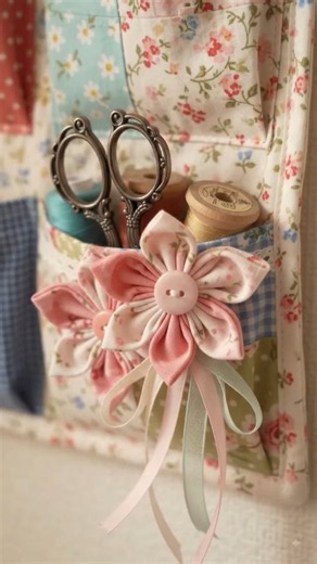 Leftover Fabric Wall Hanging Organizer | 6 Pocket Sewing Storage DIY ✂️