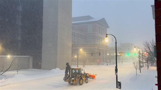 From our Meghan Parsons: Here's a look at a very quiet Main Street in Downtown section of the City of Worcester, Massachusetts. Snow continues to fall at a heavy rate and temperatures remain in the lower single digits. | Spectrum News 1 Worcester