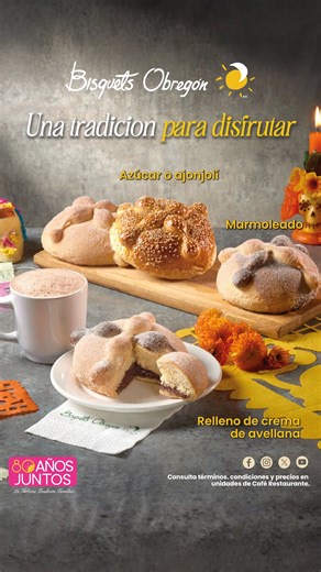 Disfruta del sabor y la tradición antes de que se acabe: pan de muerto y chocolate, una deliciosa combinación. | Bisquets Obregón