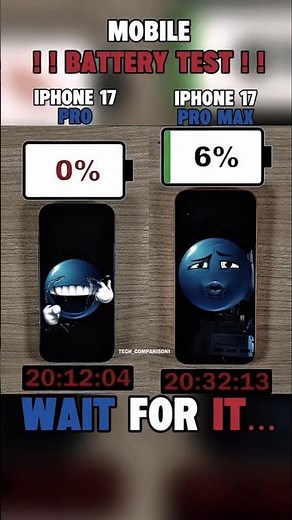 🔋IPHONE 17 PRO VS IPHONE 17 PRO MAX BATTERY TEST🪫