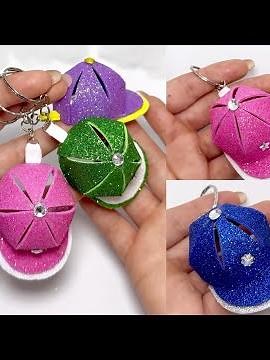 KEYCHAINS IN THE SHAPE OF HAT 🧢🔥made of foam or EVA rubber, easy and quick to make ✨