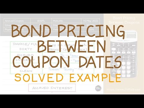 Bond Pricing Between Coupon Dates (Solved Example)(CFA Level 1, FRM Part 1 Valuation & Risk Models)
