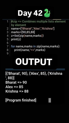 Day 42 of Python Basics🐍#shorts #viral #trending #python #pythoncoding #pythontricks #coding #coder