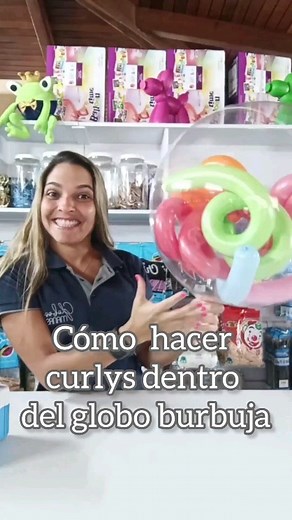 6.3K views · 174 reactions | Aprender hacer globos curlys dentro de un globo burbujas usando twisting 270 y 160. Crea globos divertidos para carnaval  | Globos Manas | Facebook