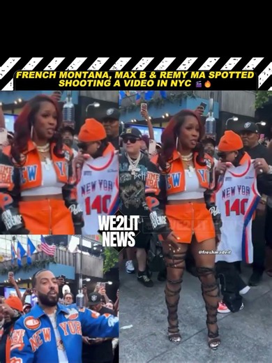 French Montana, Max B & Remy Ma Spotted Shooting A Video In NYC!!