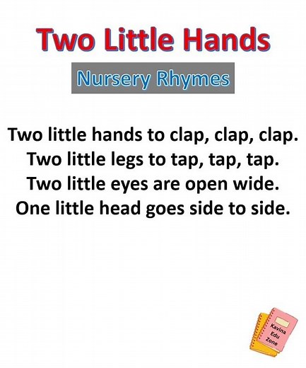 Two Little Hands To Clap Clap Clap Rhyme With Lyrics I English Kids Songs | Learning Videos For Kids