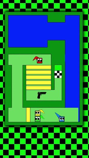 🟥 Red vs Blue vs Green vs Yellow – Who Wins? 🤯 #satisfying #squarerace