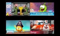Mix of 4 videos from youtube : 4 cartoon characters