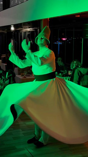 The whirling Turkish dances are known as the Whirling Dervishes. This traditional dance is part of the Sufi practice, specifically from the Mevlevi Order, a mystical branch of Islam founded by the followers of the Persian poet Rumi. The dance, called Sema, is a form of spiritual meditation where dervishes spin in a trance-like state, symbolizing a journey of spiritual ascent towards divine love. Their flowing white robes represent purity, while the spinning motion reflects the cosmic dance of th