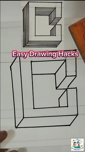 EASY 3D Letter C Drawing Tutorial | Amazing Optical Illusion Art #shorts #art #drawing #artwork