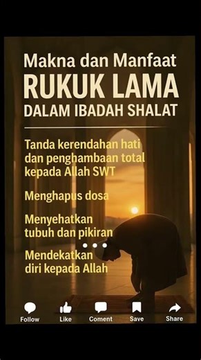 Makna dan manfaat rukuk lama dalam ibadah shalat #viral #shorts