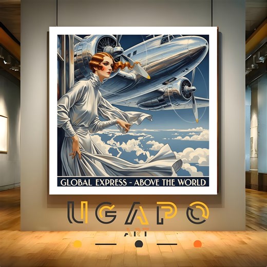 Vintage Travel Poster Art Deco Aviation, 1930s Style Print - Etsy