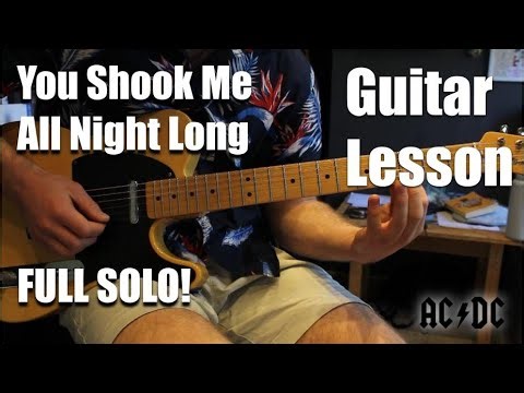 You Shook Me All Night Long FULL Solo Lesson - AC/DC