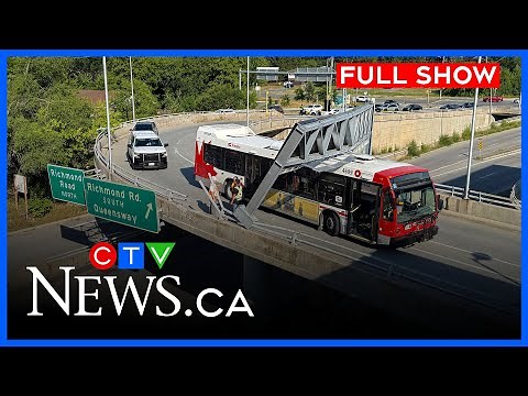 OC Transpo bus crashes into overhead sign | CTV News Ottawa at Six for Wednesday, August 14, 2025