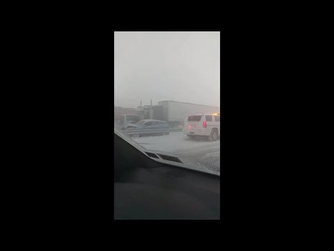 Video shows massive pileup on N.Y. highway