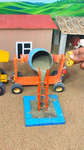 Fully Working DIY Tractor Cement Mixer Machine | Mini Bricks DIY Project 🔥 #shorts #youtubeshorts