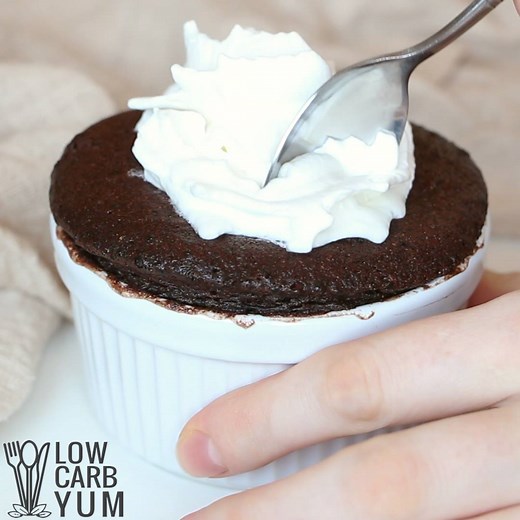 2.9M views · 74 reactions | Forget about Monday blues, you can easily whip up this delicious chocolate treat in basically just a minute. One Minute Chocolate Brownie Mug Cake is low carb, gluten-free and sugar-free! Get the PRINTABLE RECIPE here : https://lowcarbyum.com/one-minute-chocolate-brownie-mug-cake/ | Low Carb Yum | Facebook