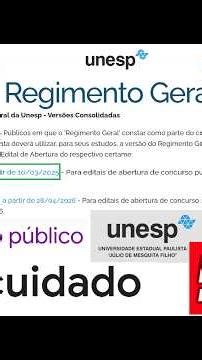 NOVIDADE SOBRE concursos UNESP! Atenção pra não errar nos estudos (CONCURSOS PÚBLICOS DA UNESP 2026)