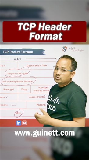 𝐓𝐂𝐏 𝐢𝐬 𝐫𝐞𝐥𝐢𝐚𝐛𝐥𝐞 𝐛𝐞𝐜𝐚𝐮𝐬𝐞 𝐨𝐟 𝐨𝐧𝐞 𝐭𝐡𝐢𝐧𝐠 👉 𝐢𝐭𝐬 𝐇𝐄𝐀𝐃𝐄𝐑 🧠 𝐓𝐂𝐏 𝐇𝐞𝐚𝐝𝐞𝐫 𝐅𝐨𝐫𝐦𝐚𝐭 𝐢𝐧𝐜𝐥𝐮𝐝𝐞𝐬: 🔹 Source & Destination Port 🔹 Sequence & Acknowledgment Number 🔹 Flags (SYN, ACK, FIN, RST) 🔹 Window Size 🔹 Checksum 📌 If you understand this, packet analysis becomes easy. 💬 Want to learn TCP, UDP, packet flow, and real troubleshooting with hands-on labs? 📲 Message us on WhatsApp to get started: 👉 https://api.whatsapp.com/send?phone=+9192896827