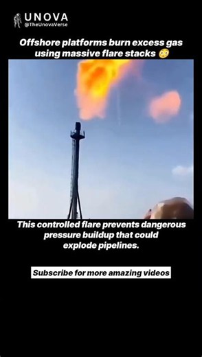 Why Oil Rigs Shoot Giant Fire Into the Sky 😳🔥 #technology