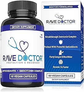 Rave Doctor 5 HTP Supplement - Essential Rave Vitamins for Festival Goers, Rave Accessories, Festival Essentials, Festival Gear, Rave Essentials, 5htp Supplement