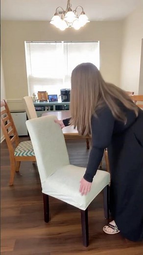 Review of SearchI Jacquard Dining Chair Covers (Set of 6, Beige) #diningroommakeover #chaircovers