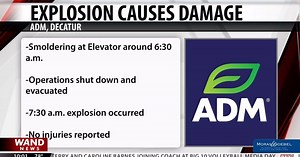 Explosion causes damage at ADM facility in Decatur