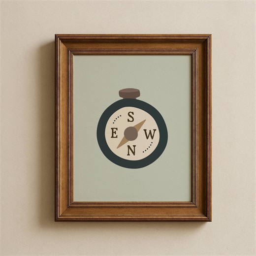 Adventure Compass Print: Nursery Wall Art, Explorer Boys Room Decor (digital Download) - Etsy