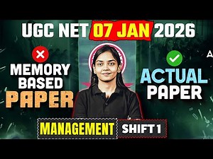 UGC NET Management Paper Analysis 2025 | UGC NET Management Memory Based Questions | 07 Jan 2026
