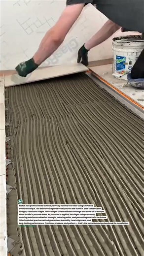 Perfect Tile Installation with Notched Trowel Technique #Shorts #TileWork #Construction