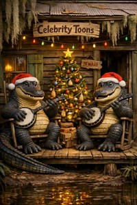 🎶😂 Bayou Alligators Singing My Cajun Christmas by Gary Strickland #CelebrityToons | Donnie Hazel
