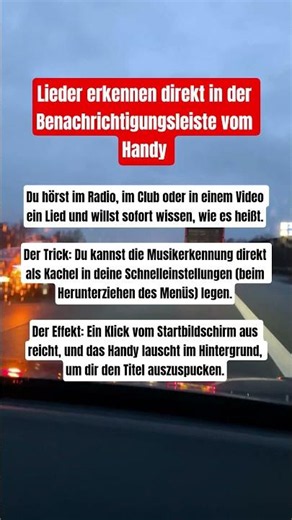 Lieder erkennen direkt in der Benachrichtigungsleiste vom Handy