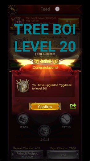 Evony | Getting Tree Boi Dragon to Level 20 Finally | Beautiful Defense Refines | VAL Hates Buffs