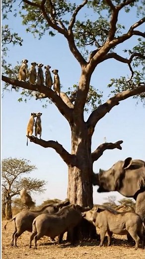 🐘 Elephant and Pig Shake the Tree — Chaos in the Savannah! #shorts