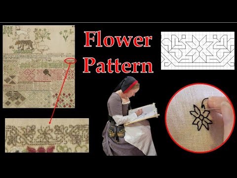 Flower Pattern from Jane Bostocke's 1598 English Embroidery Sampler