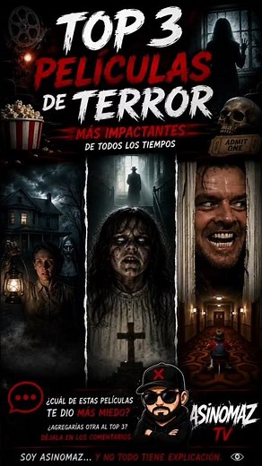 Top 3 películas de terror que tienes que ver al menos una vez… 👻#viral #miedo #shorts #terror #fyp