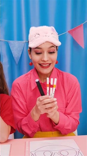 Blind Drawing Challenge 🎨👧 Try It! #shorts #kids #fun