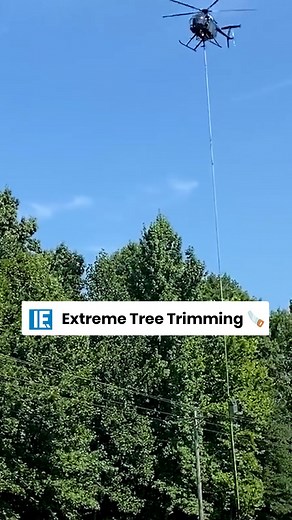 In Central Alabama, an electric company employed a unique method for trimming tree limbs near power lines to prevent damage. They used a helicopter equipped with a rotating saw blade, known as an aerial saw, which was demonstrated in a video by the Central Alabama Electric Cooperative. | Interesting Engineering