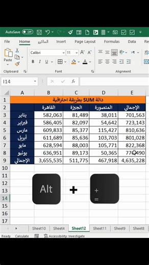 اوعي تستخدم دالة SUM علي برنامج EXCEL #exceltips #tutorials #اوفيس #أوفيس #تعلم #إكسل #اكسل #Excel #exceltricks #اكسيل | المحاسب الشاطر