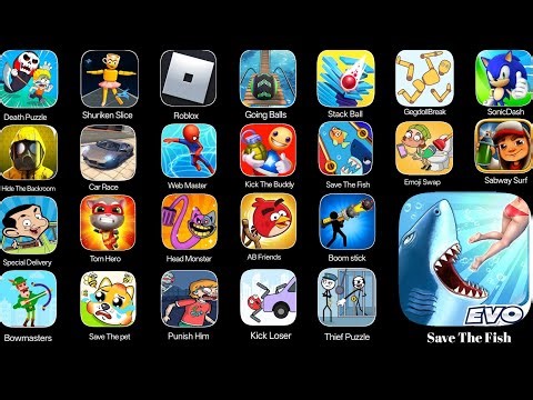 Death Puzzle, Shuriken Slice, Save The Fish, Draw To Smash, Going Balls, Roblox,
