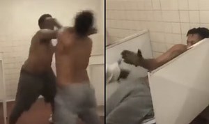 Game Over: Fight In The Bathroom Ends With The Quickness!