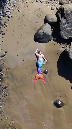 Stranded mermaid on the beach 🌊 #mermaidsighting #realmermaid #strandedmermaid