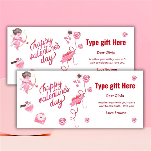 Editable Valentine Gift Certificate, Valentines Day Gift Voucher, Valentine Ticket Gift, Valentine Voucher Gift, Coquette Gift Card Template - Etsy