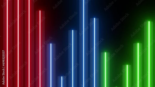 This stock motion graphic video of 4K Colored Dynamic Neon Loop with gentle overlapping curves on seamless loops.