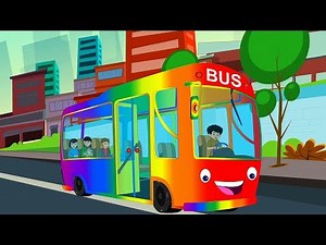 Rainbow Wheels On The Bus | Nursery Rhymes | Kids Song | Children Rhyme | Baby Songs